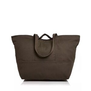 Baggu Large Canvas Tote Bag Dark Brown Travel Weekender Carryall